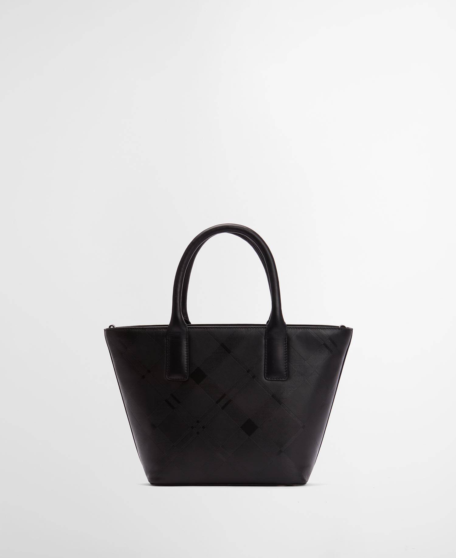 Leder Tote Bag Birch Black/ Deboss Tartan image number 3