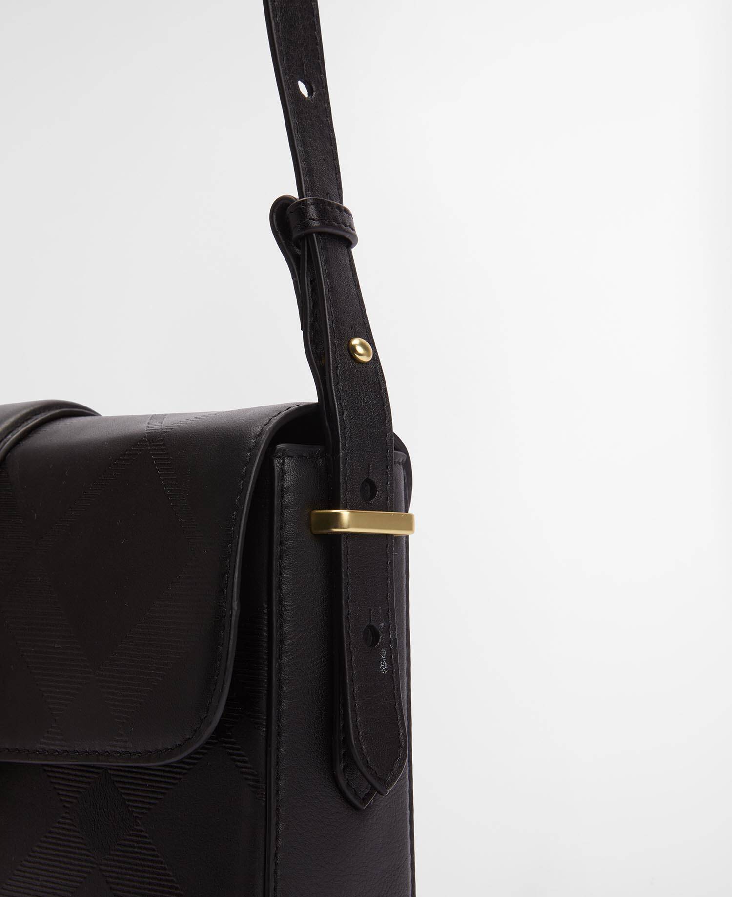 Borsa a tracolla in pelle Rosa Black/ Deboss Tartan image number 4