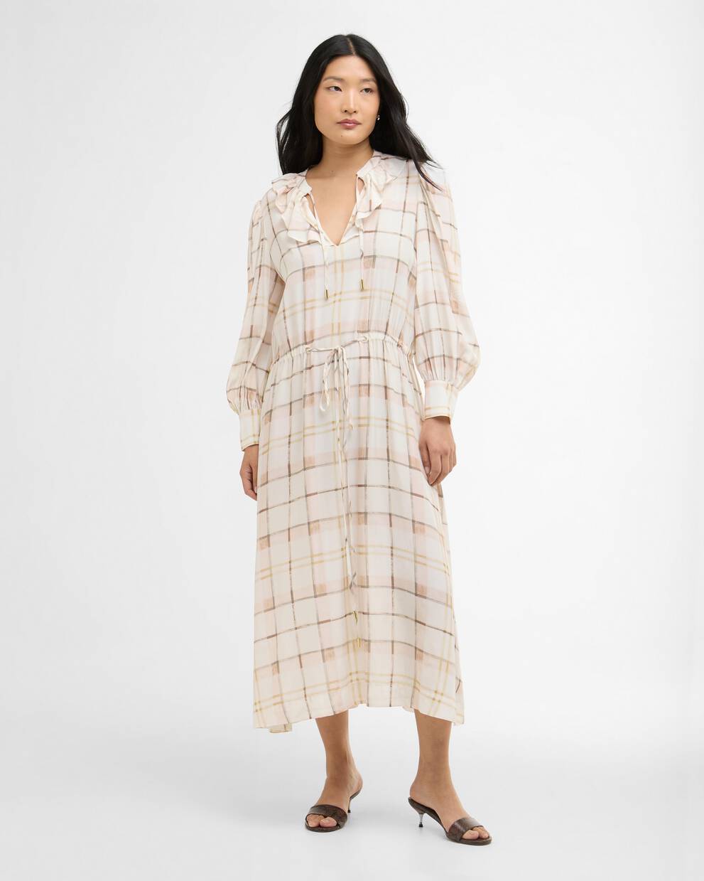 Asker Check Midi Dress