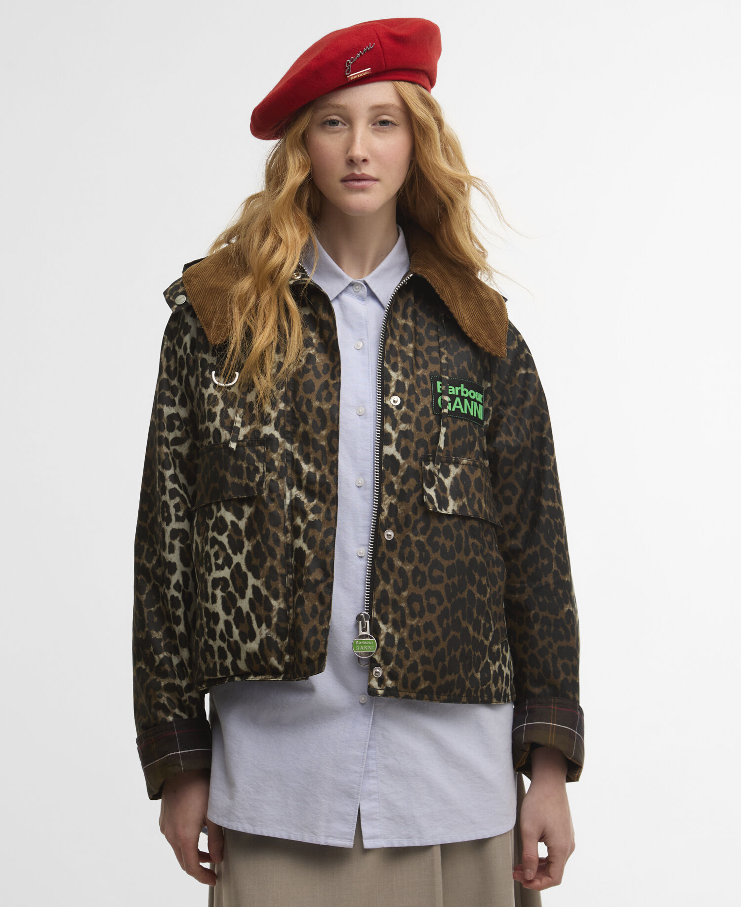 Barbour x GANNI Beret Red