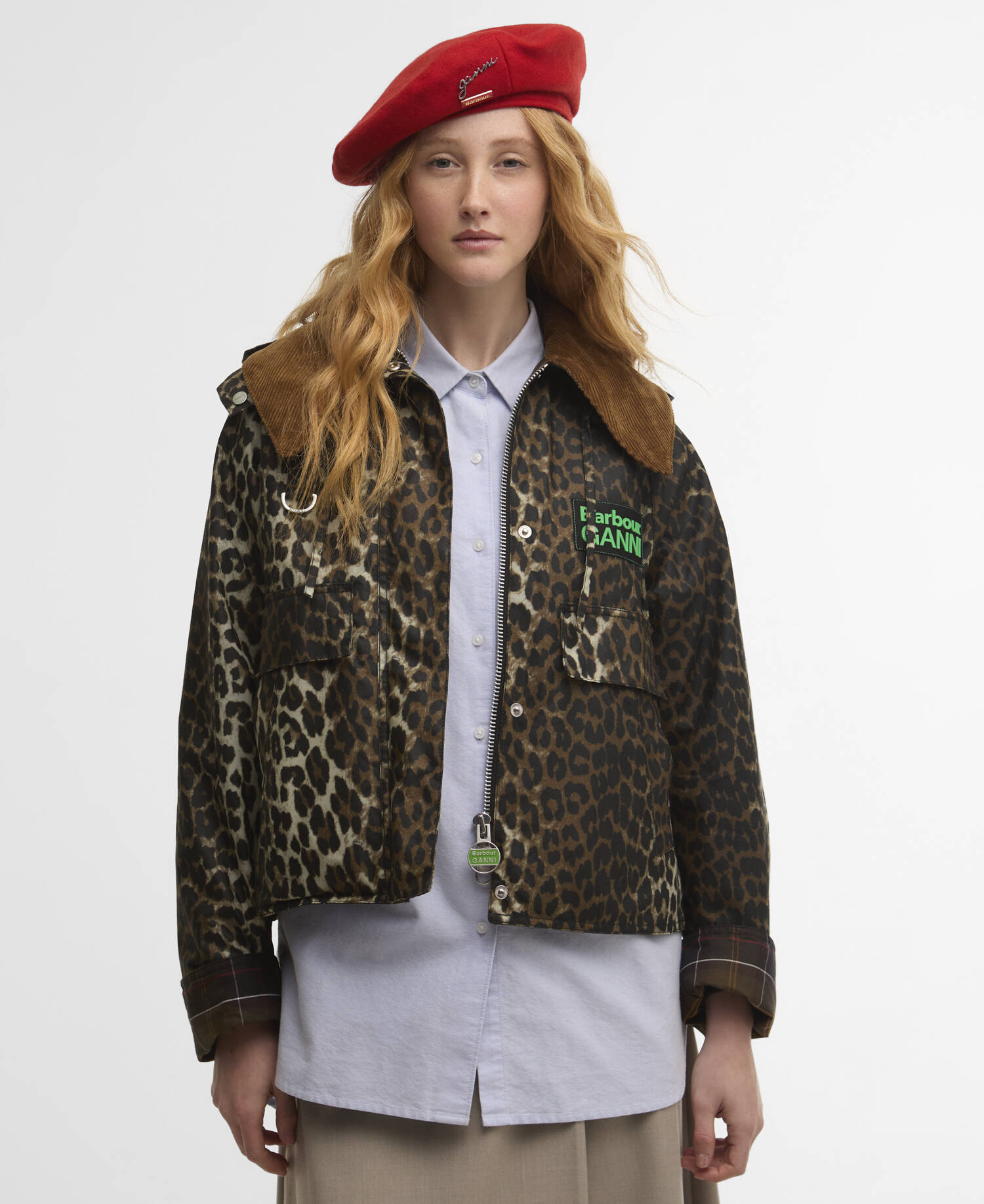 Barbour x GANNI Beret Red image number 1