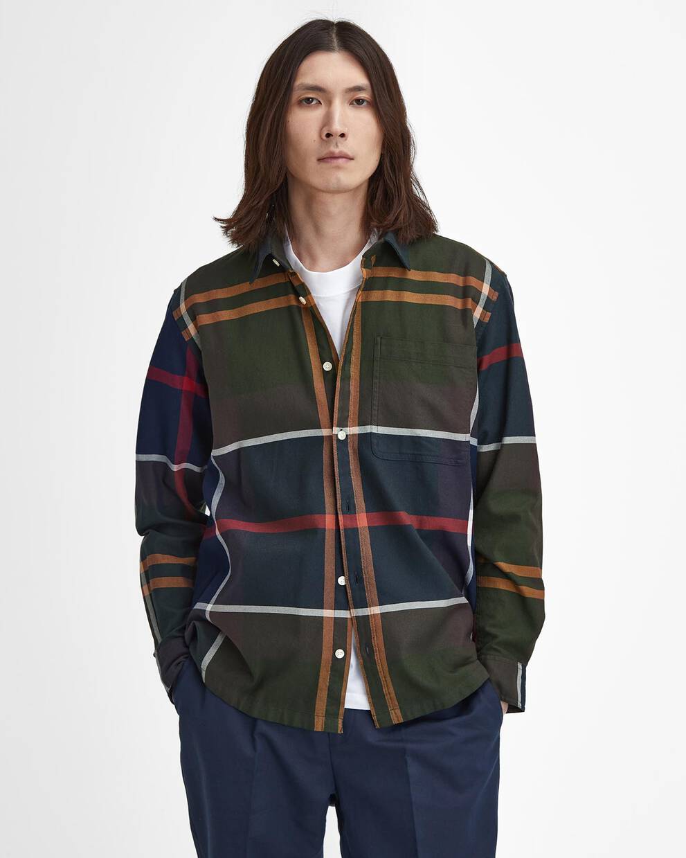 Camicia in tartan oversize a maniche lunghe Renford