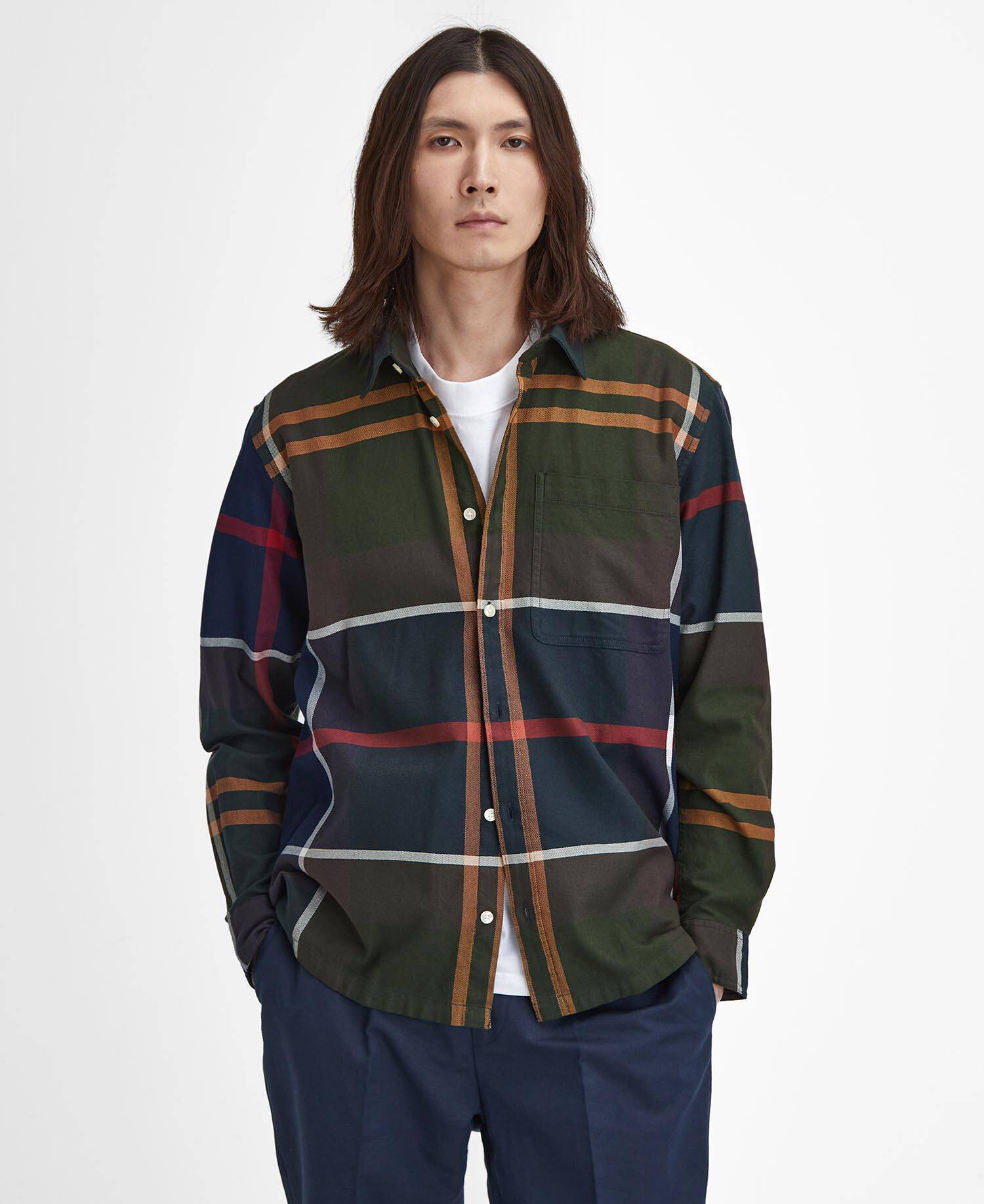 Renford Oversized Long-Sleeved Tartan Shirt image number 0