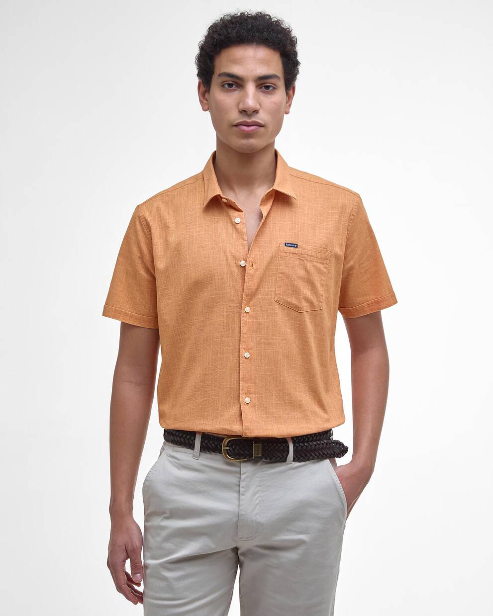 Pigment Dye Slub Short-Sleeved Shirt