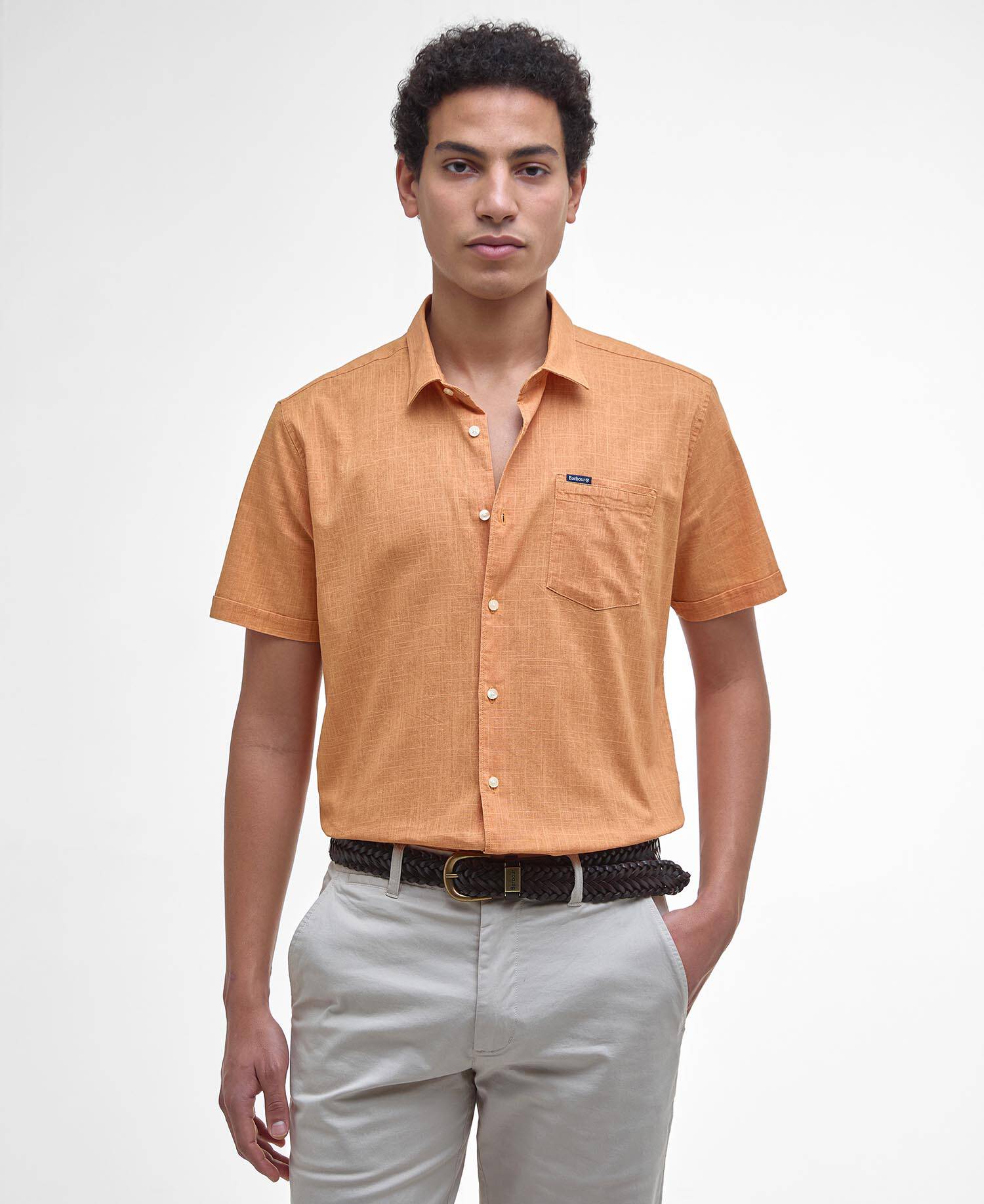 Pigment Dye Slub Short-Sleeved Shirt image number 0