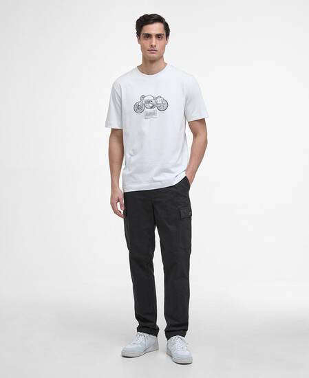 T-Shirt Morris Motorbike Graphic Whisper White