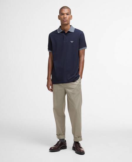 Marlton Tailored Short-Sleeved Polo Shirt Navy