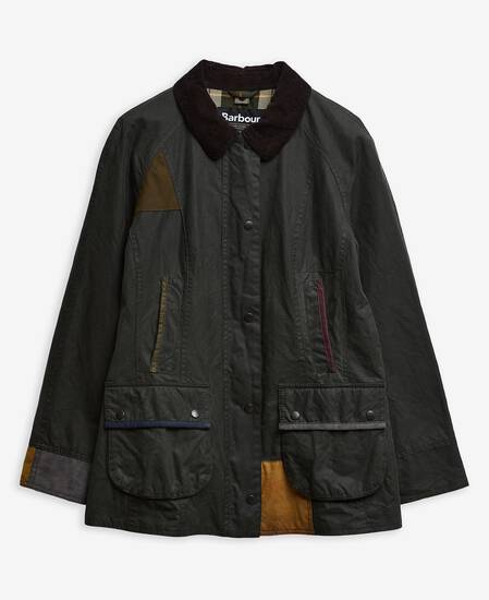 Barbour Re-Loved Beadnell Waxed Jacket - Size 14 Sage