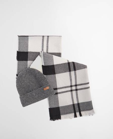 Pendle Beanie & Blair Scarf Gift Set Monochrome