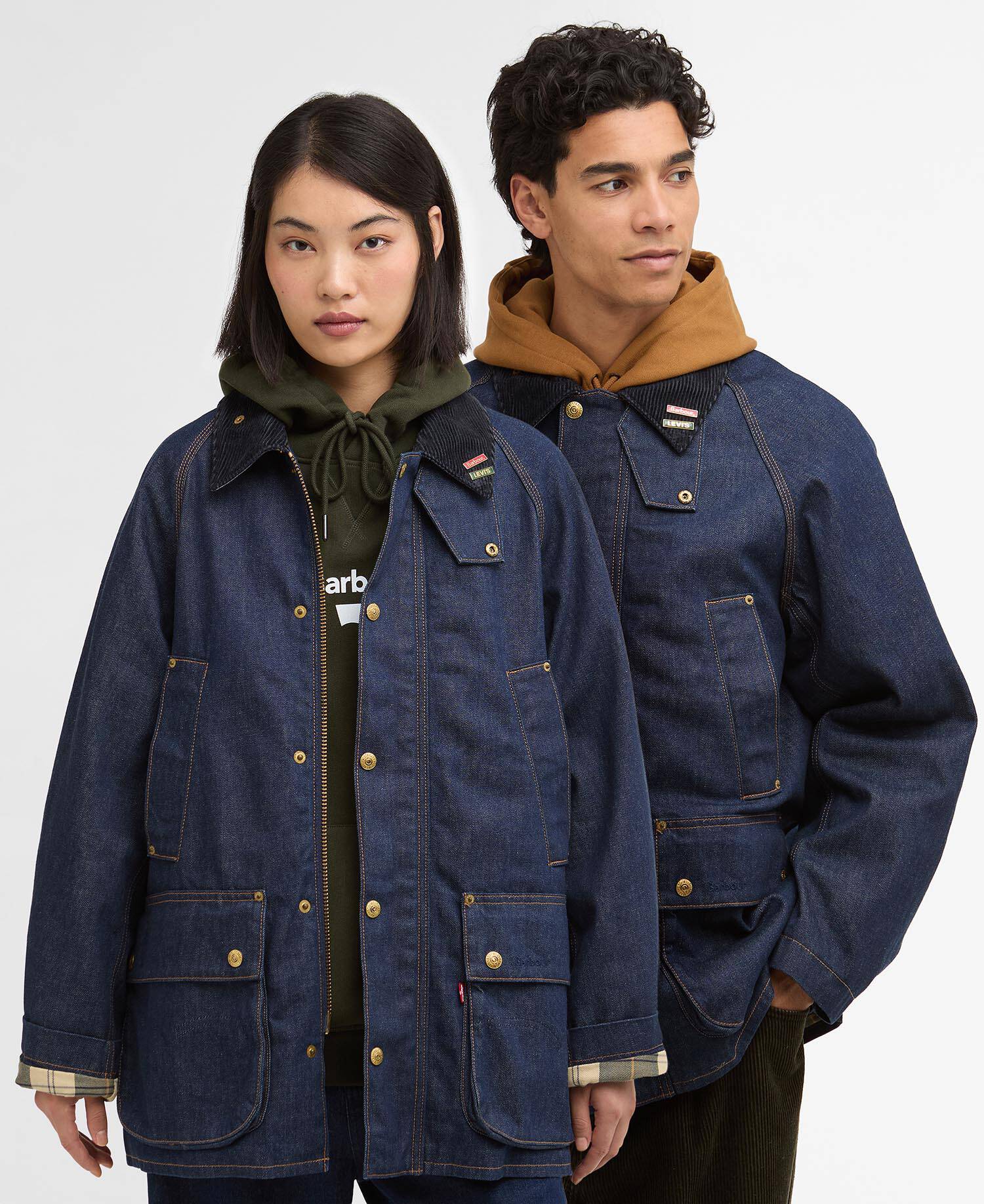Barbour x Levi's Oversized Bedale Denim Jacket Dark Authentic image number 0