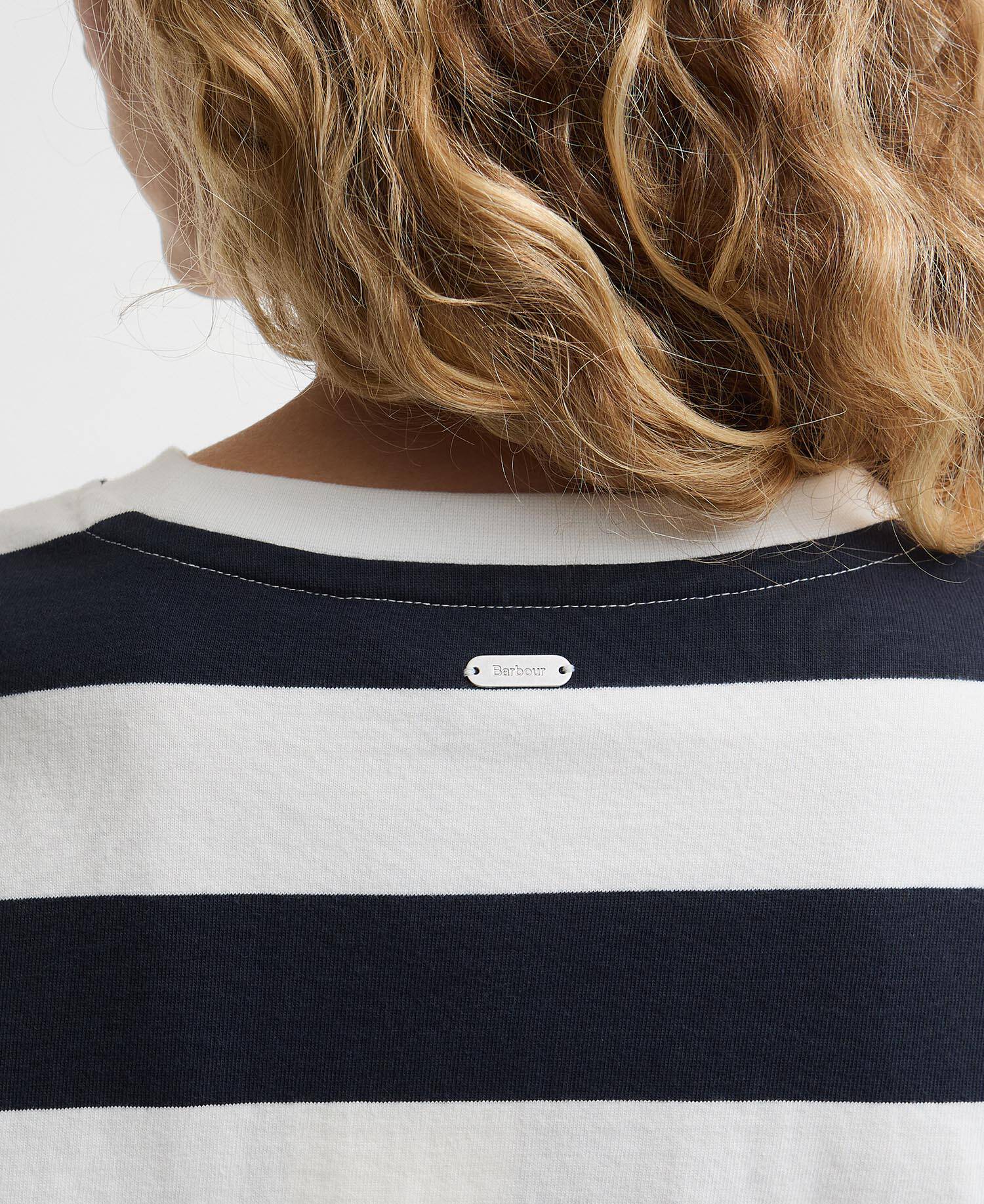Cartmel Striped Long-Sleeved T-Shirt Cloud/Dark Navy Stripe image number 4