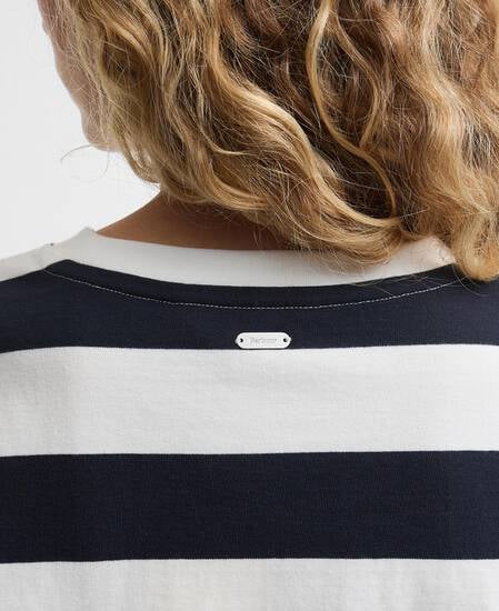 Cartmel Striped Long-Sleeved T-Shirt Cloud/Dark Navy Stripe