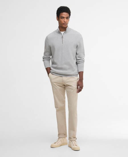 Pullover Essential Honeycomb Half-Zip Grey Marl