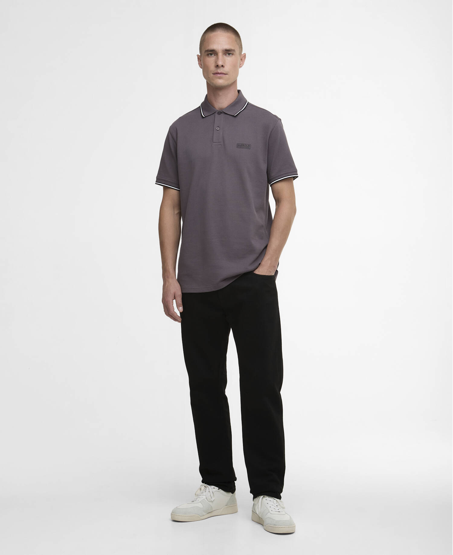 Evan Short-Sleeved Polo Shirt Aluminium image number 1