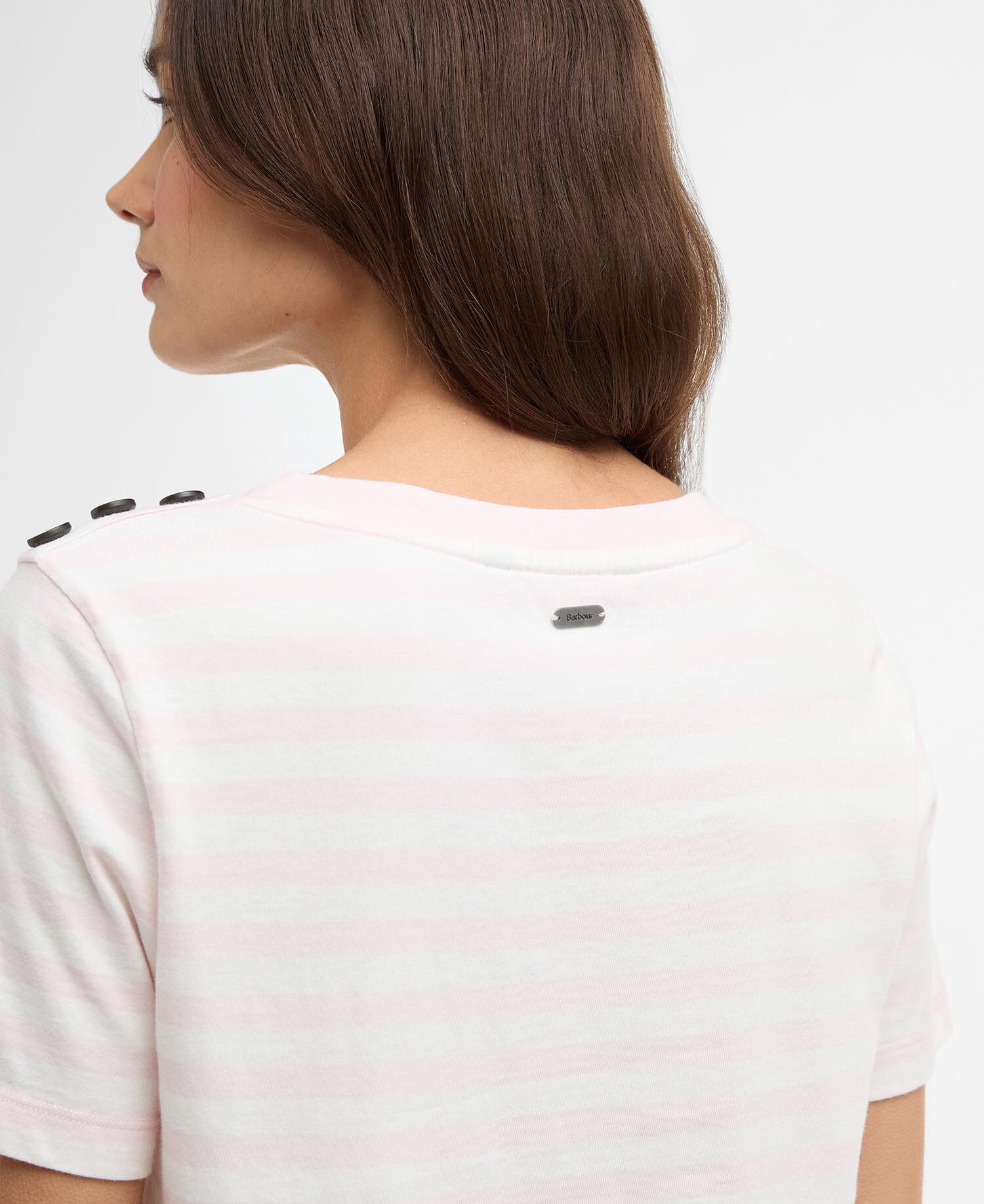T-shirt Ferryside con motivo a righe Pink