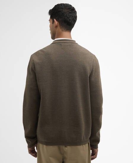 Crowcombe Knitted Zip-Up Jumper Olive