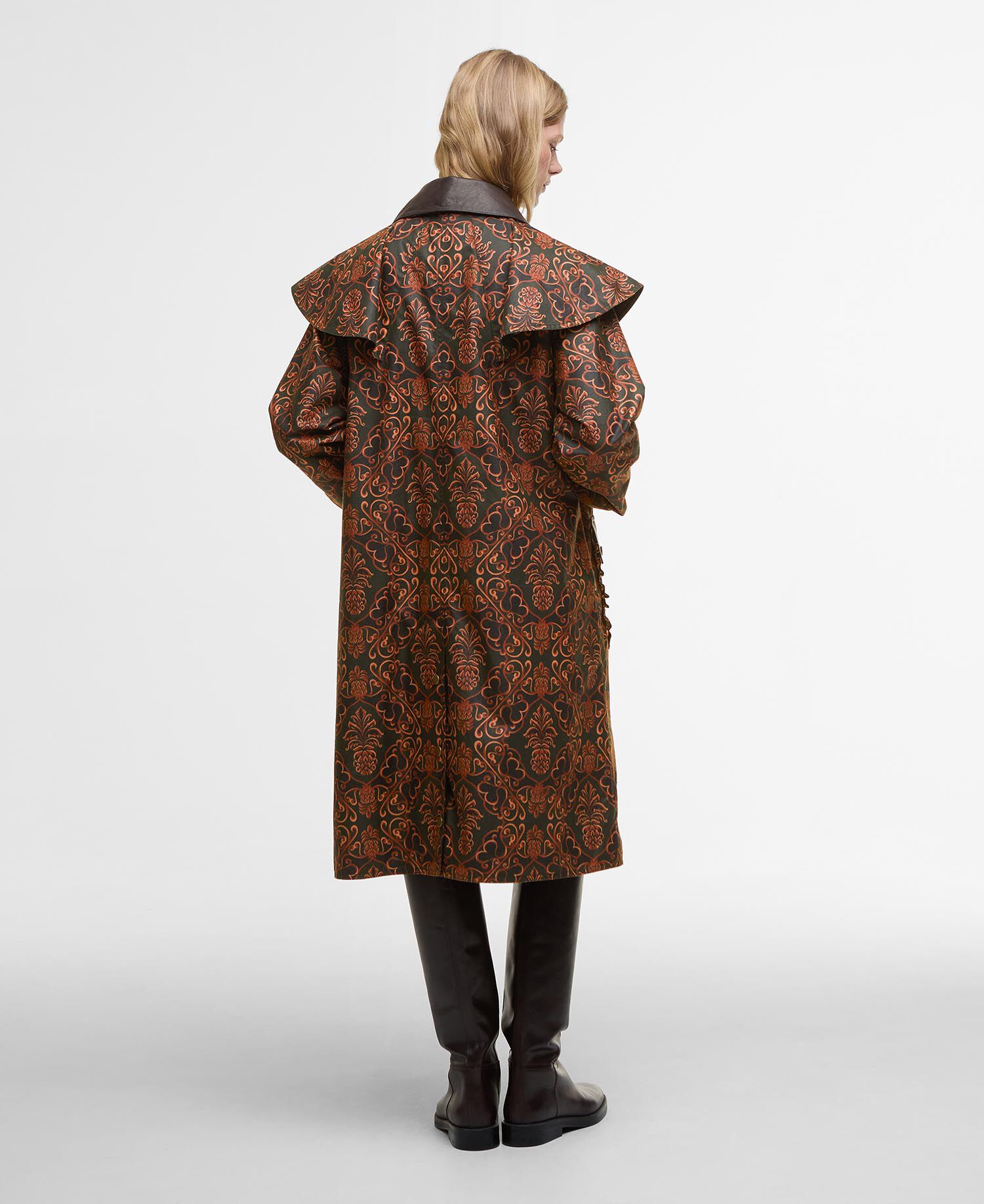 Barbour FARM Rio Luana Waxed Jacket Pineapple/Green Heart Print