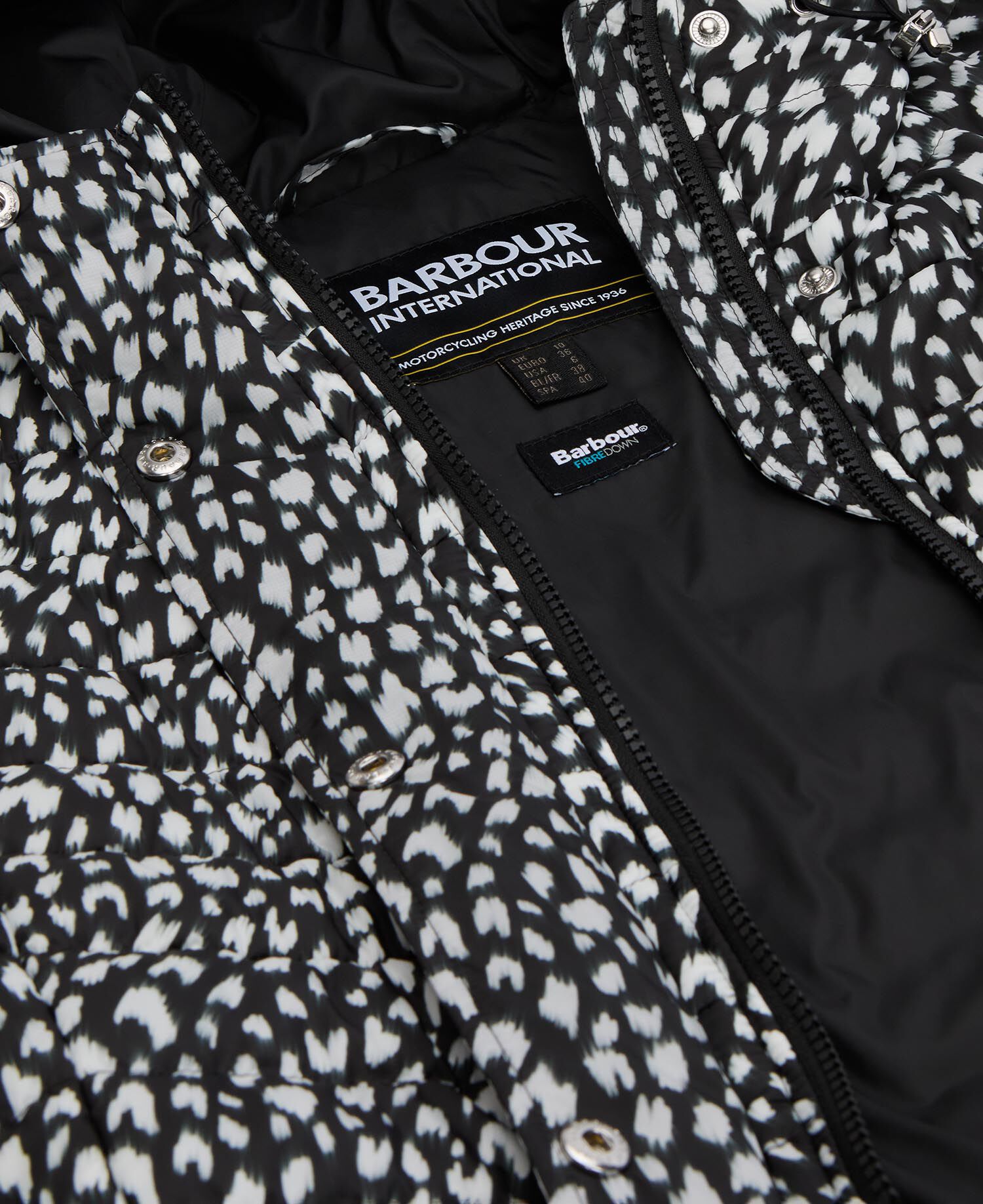 Printed Jada Puffer Jacket Snow Leopard Print