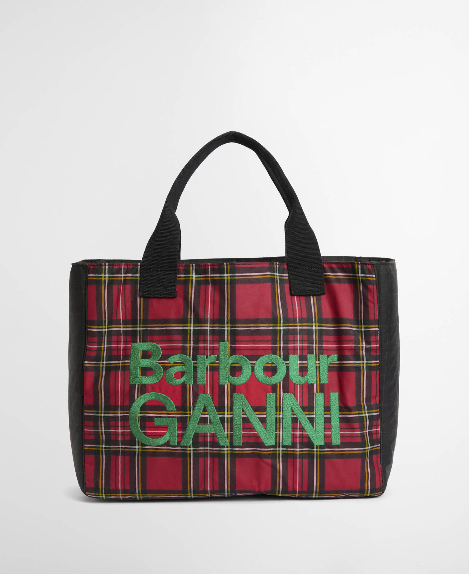 Barbour x GANNI Waxed Tote Bag Classic/Royal Stewart Tartan image number 2