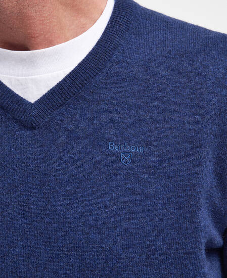 Essential V-Neck Jumper Deep Blue
