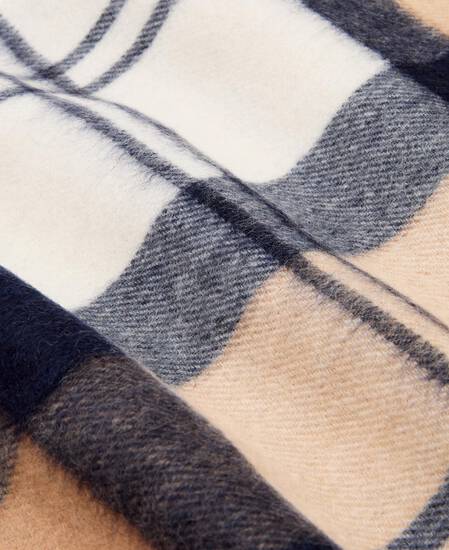 Tartan Cashmere Scarf Hessian Navy Tartan Cashmere Scarf Hessian Navy
