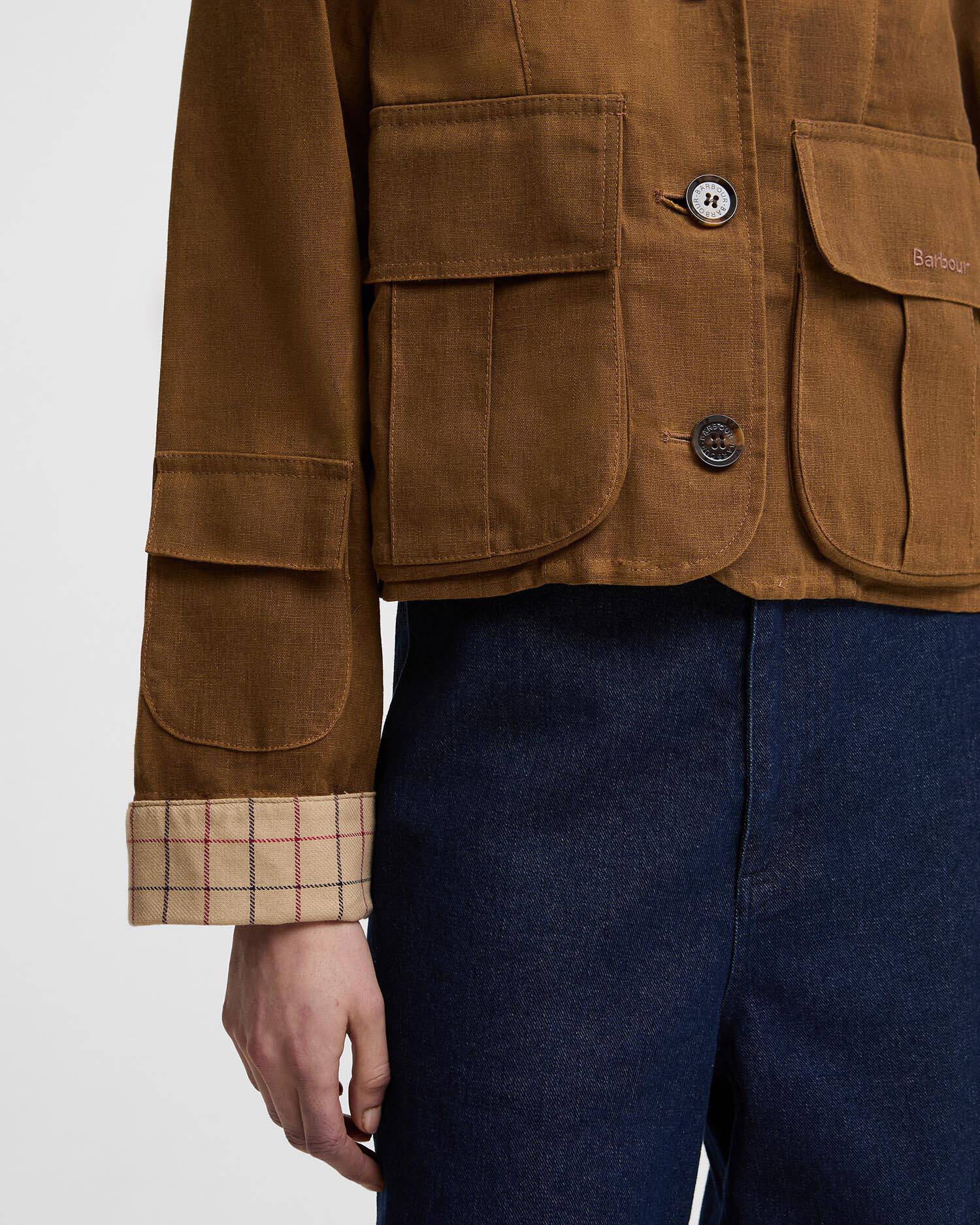 Freizeitjacke Dalbury Tan/Beige Tattersall image number 5