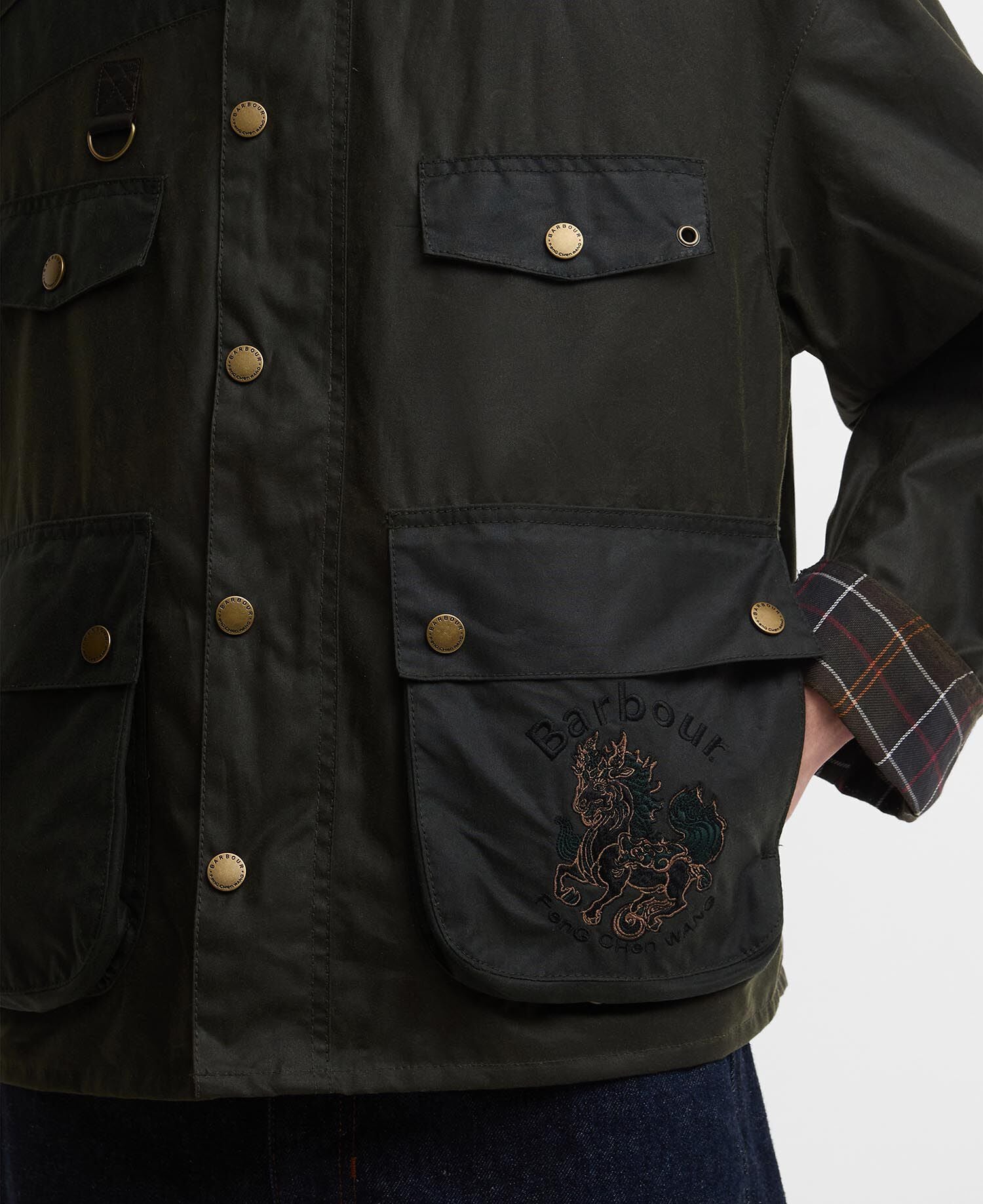 Barbour x Feng Chen Wang Porter Waxed Jacket Archive Olive