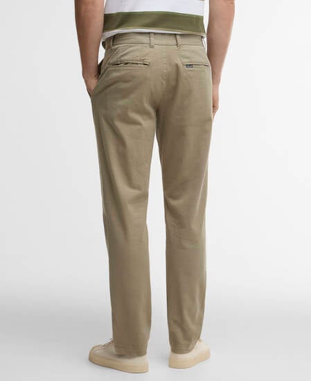 Washed Stretch Tailored Trousers Grey Olive