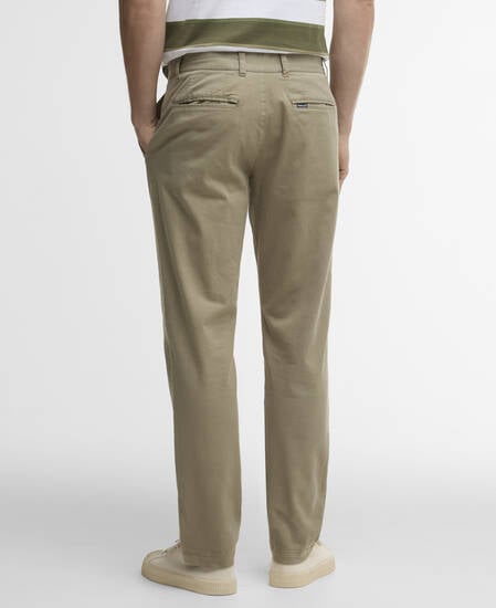 Washed Stretch Tailored Trousers Grey Olive