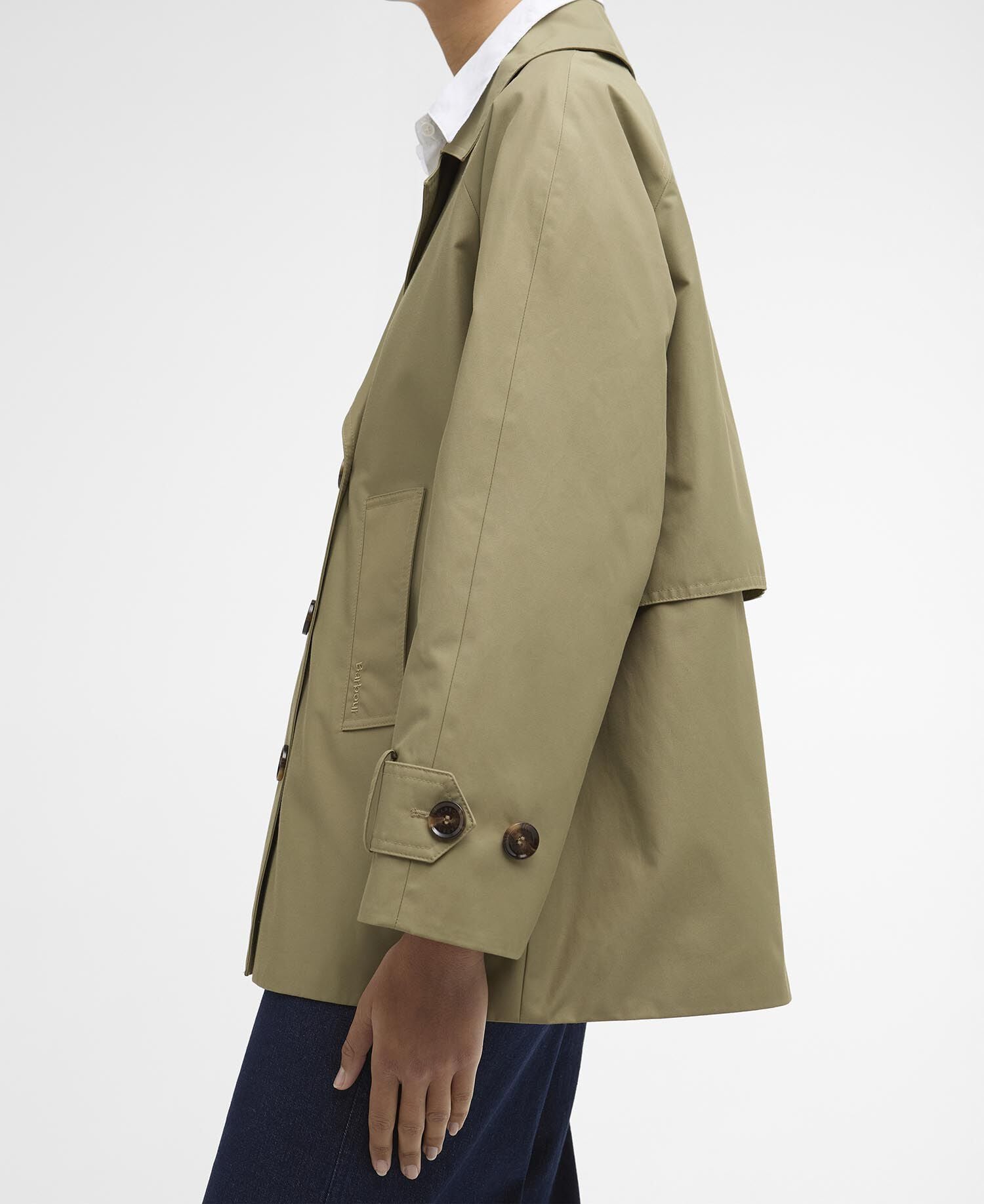 Maisy Showerproof Jacket Bleached Olive/Dress Navy Tartan