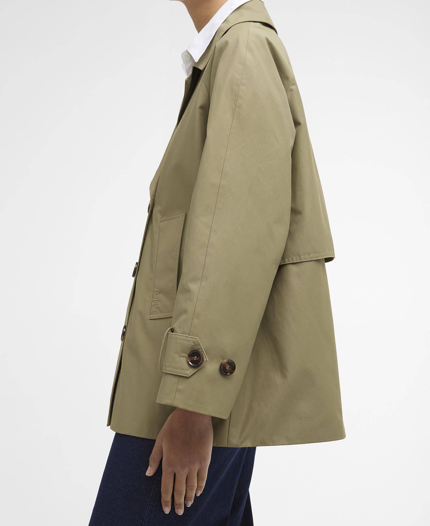 Maisy Showerproof Jacket Bleached Olive/Dress Navy Tartan image number 3