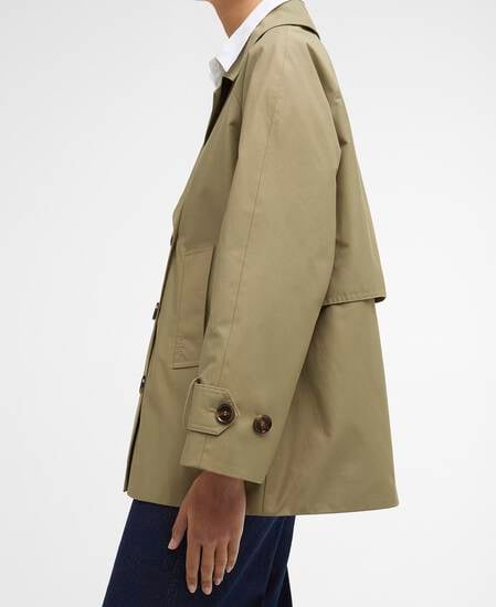 Jacke Maisy Showerproof Bleached Olive/Dress Navy Tartan