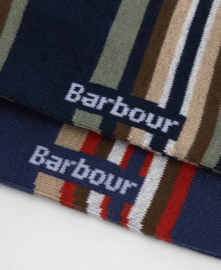 Summer Stripe 2 Pack Socks Multi Stripe Navy/Green