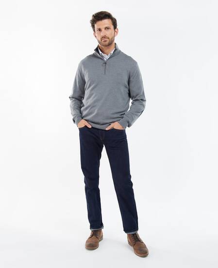 Loyton Merino Half Zip Sweatshirt Grey Marl