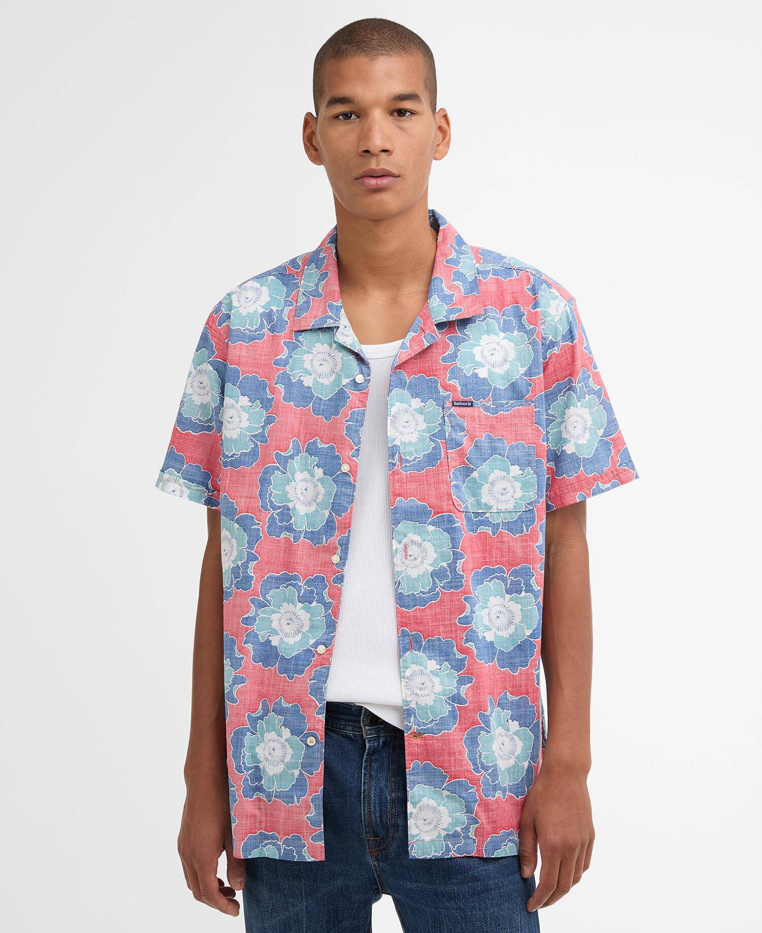 Hauxley Printed Short-Sleeved Shirt Lava image number 0