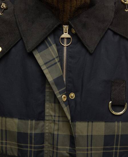 Jacke Elaine Showerproof Olive Check/Black