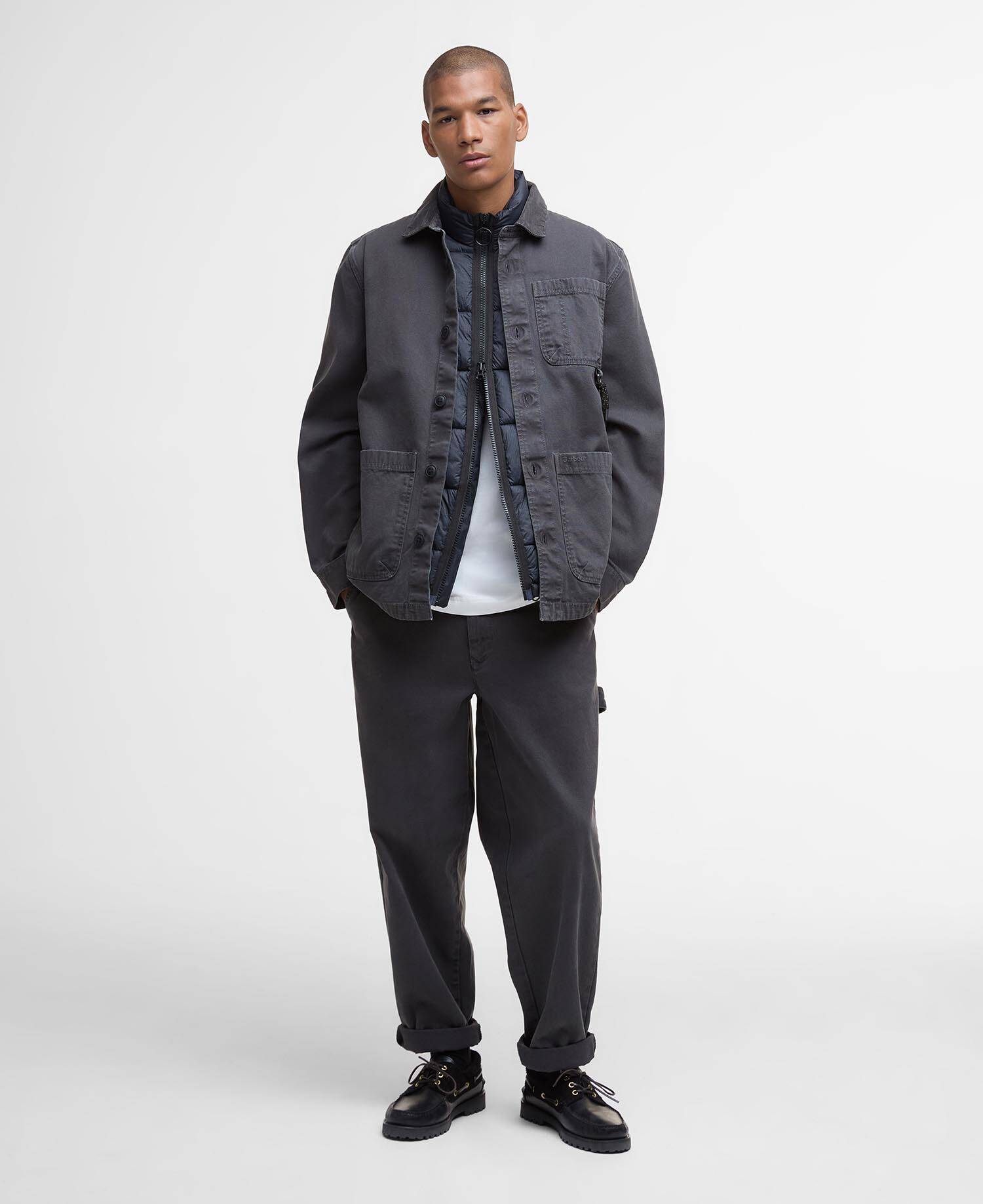 Bowland Garment Dyed Overshirt Black image number 1