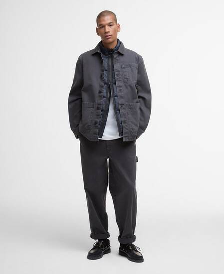 Bowland Garment Dyed Overshirt Black