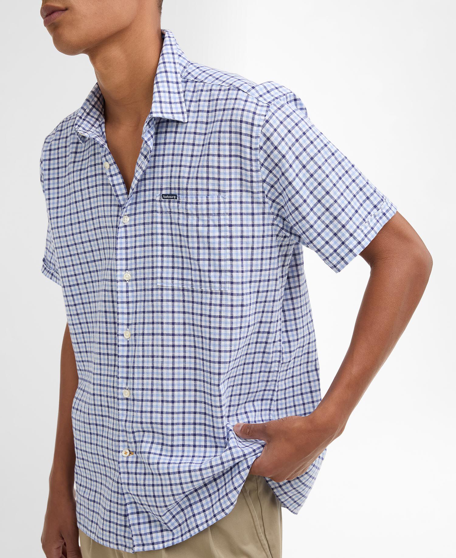 Nelson Gingham Short-Sleeved Shirt Blue