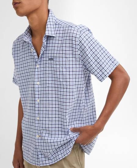 Nelson Gingham Short-Sleeved Shirt Blue