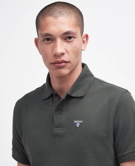 Tartan Pique Polo Shirt Forest Green