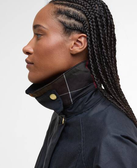 Wachsjacke Cropped Beadnell Navy/Classic