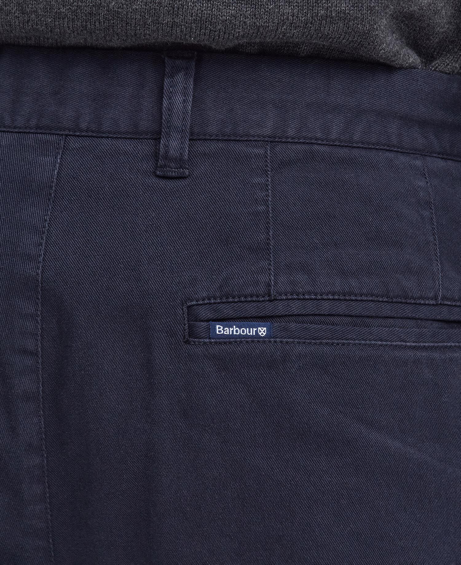 Washed Stretch Tailored Trousers Dark Navy