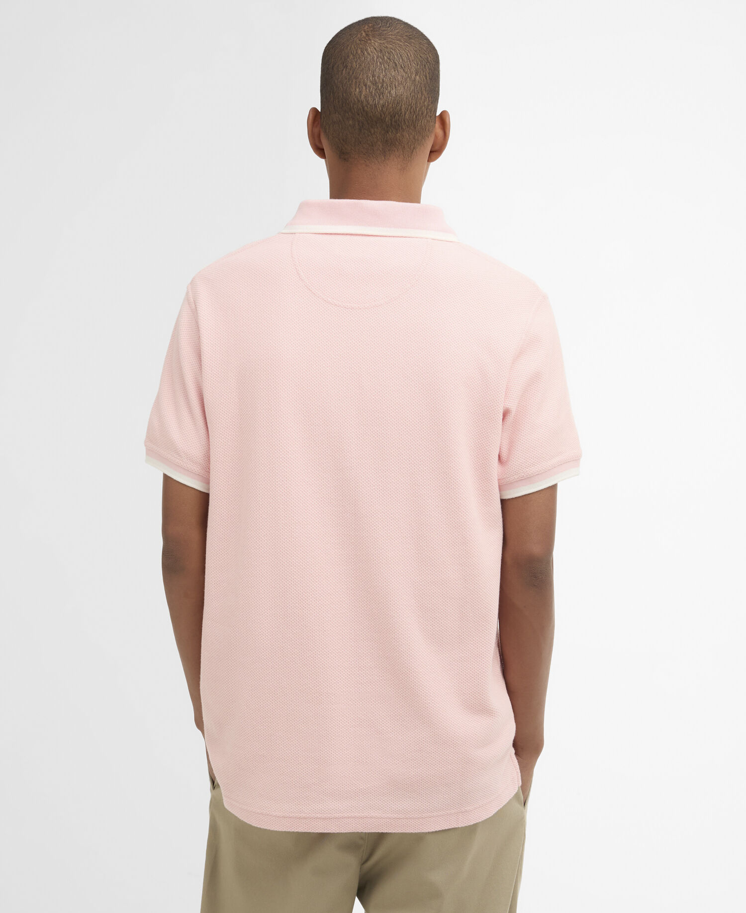 Ferriby Tailored Polo Shirt Silver Pink