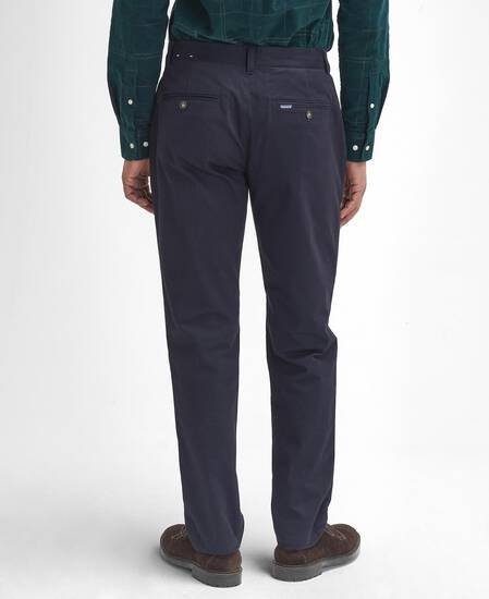 Sueded Sateen Slim Trousers Dark Navy Sueded Sateen Slim Trousers Dark Navy