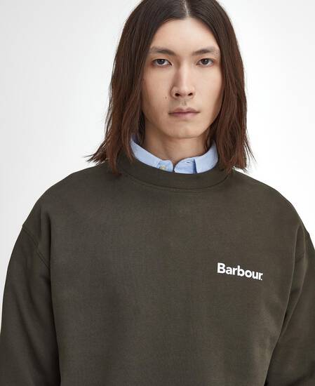 Brushed Nicholas Oversized Crew Neck Jumper Sage