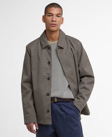 Short Lorden Showerproof Jacket Stone/Navy Check