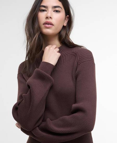 Kaia Knitted Mini Dress Chocolate