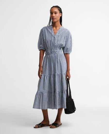 Ashwell Gingham Tiered Midi Dress Multi Gingham