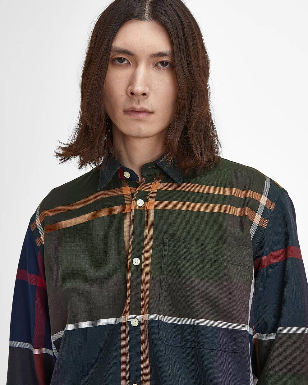 Camicia in tartan oversize a maniche lunghe Renford